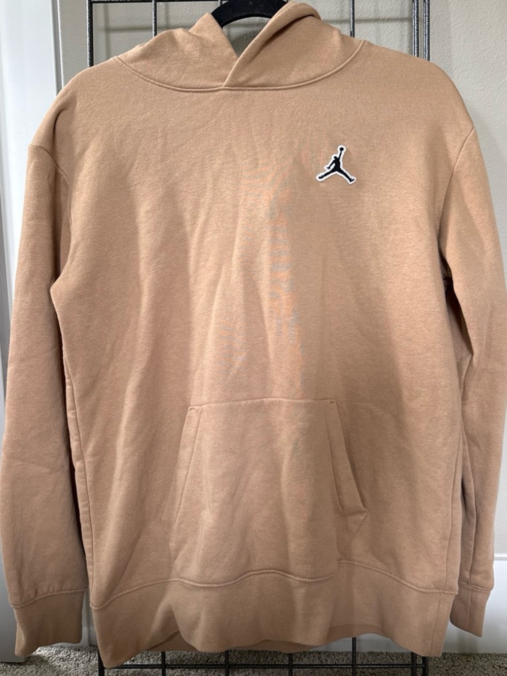 Jordan Hoodie in Tan with Black Jumpman